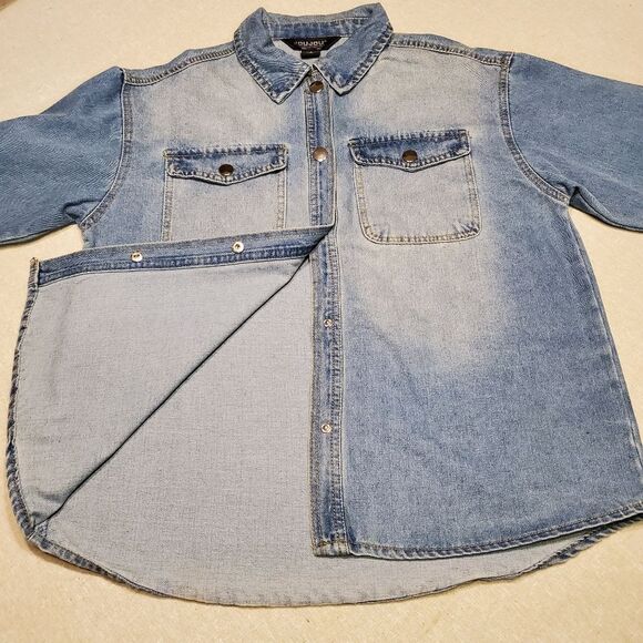 JouJou Denim Shacket NWT in Size  S - Picture 6 of 11